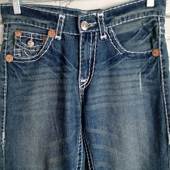 TRUE RELIGION Mens Distressed Blue Jeans Size 32 - Picture 6 of 16